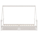 sengeramme til juniorseng m. skuffer 80x200 cm massivt fyr hvid