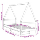 sengeramme til juniorseng m. skuffer 80x200 cm massivt fyr sort