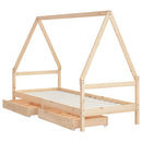 sengeramme til juniorseng m. skuffer 90x200 cm massivt fyr