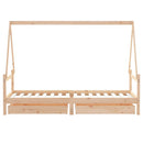 sengeramme til juniorseng m. skuffer 90x200 cm massivt fyr