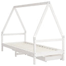 sengeramme til juniorseng m. skuffer 90x200 cm massivt fyr hvid