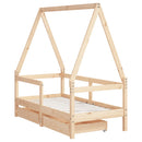 sengeramme til juniorseng m. skuffer 70x140 cm massivt fyr