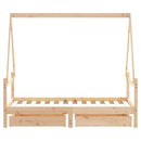 sengeramme til juniorseng 80x160 cm massivt fyrretræ