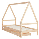sengeramme til juniorseng m. skuffer 90x190 cm massivt fyr