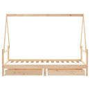 sengeramme til juniorseng m. skuffer 90x190 cm massivt fyr