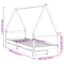 sengeramme til juniorseng m. skuffer 90x190 cm massivt fyr sort