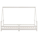 sengeramme til juniorseng 80x200 cm massivt fyrretræ hvid