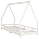 sengeramme til juniorseng 80x200 cm massivt fyrretræ hvid