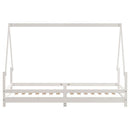 sengeramme til juniorseng 90x200 cm massivt fyrretræ hvid