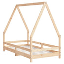 sengeramme til juniorseng 80x160 cm massivt fyrretræ