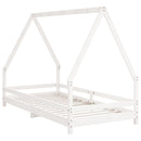 sengeramme til juniorseng 90x190 cm massivt fyrretræ hvid