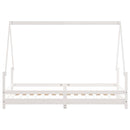 sengeramme til juniorseng 90x190 cm massivt fyrretræ hvid