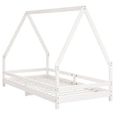 sengeramme til juniorseng 90x190 cm massivt fyrretræ hvid
