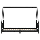 sengeramme til juniorseng 80x200 cm massivt fyrretræ sort