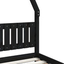 sengeramme til juniorseng 90x190 cm massivt fyrretræ sort