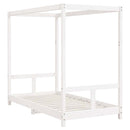 sengeramme til juniorseng 80x160 cm massivt fyrretræ hvid