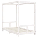 sengeramme til juniorseng 80x160 cm massivt fyrretræ hvid