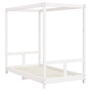sengeramme til juniorseng 80x160 cm massivt fyrretræ hvid