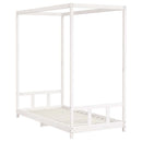 sengeramme til juniorseng 90x190 cm massivt fyrretræ hvid