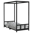 sengeramme til juniorseng 90x190 cm massivt fyrretræ sort