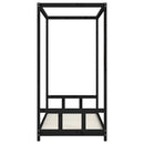 sengeramme til juniorseng 90x190 cm massivt fyrretræ sort