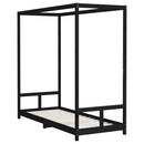 sengeramme til juniorseng 80x200 cm massivt fyrretræ sort