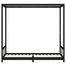 sengeramme til juniorseng 80x200 cm massivt fyrretræ sort