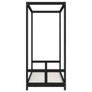 sengeramme til juniorseng 80x200 cm massivt fyrretræ sort