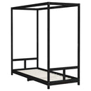 sengeramme til juniorseng 80x200 cm massivt fyrretræ sort