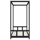 sengeramme til juniorseng 90x200 cm massivt fyrretræ sort