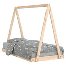 sengeramme til juniorseng 80x160 cm massivt fyrretræ