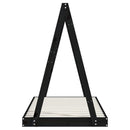 sengeramme til juniorseng 80x160 cm massivt fyrretræ sort