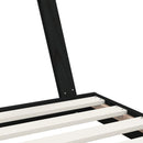 sengeramme til juniorseng 80x160 cm massivt fyrretræ sort
