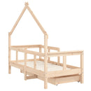 sengeramme til juniorseng m. skuffer 70x140 cm massivt fyr