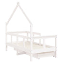 sengeramme til juniorseng m. skuffer 70x140 cm massivt fyr hvid
