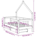 sengeramme til juniorseng m. skuffer 70x140 cm massivt fyr hvid