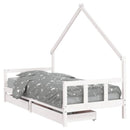 sengeramme til juniorseng m. skuffer 90x190 cm massivt fyr hvid