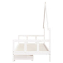 sengeramme til juniorseng m. skuffer 90x190 cm massivt fyr hvid