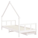 sengeramme til juniorseng m. skuffer 90x190 cm massivt fyr hvid