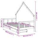 sengeramme til juniorseng m. skuffer 90x190 cm massivt fyr hvid
