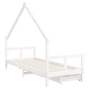 sengeramme til juniorseng m. skuffer 80x200 cm massivt fyr hvid