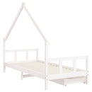 sengeramme til juniorseng m. skuffer 90x200 cm massivt fyr hvid