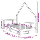 sengeramme til juniorseng m. skuffer 90x200 cm massivt fyr hvid
