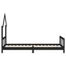 sengeramme til juniorseng 80x200 cm massivt fyrretræ sort
