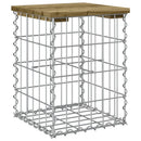 havebænk med gabiondesign 33x31x42 cm imprægneret fyrretræ