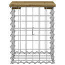 havebænk med gabiondesign 33x31x42 cm imprægneret fyrretræ