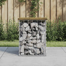 havebænk med gabiondesign 33x31x42 cm imprægneret fyrretræ
