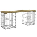 havebænk med gabiondesign 103x31x42 cm imprægneret fyrretræ