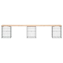 havebænk med gabiondesign 203x31x42 cm massivt fyrretræ