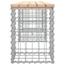 havebænk med gabiondesign 203x31x42 cm massivt fyrretræ